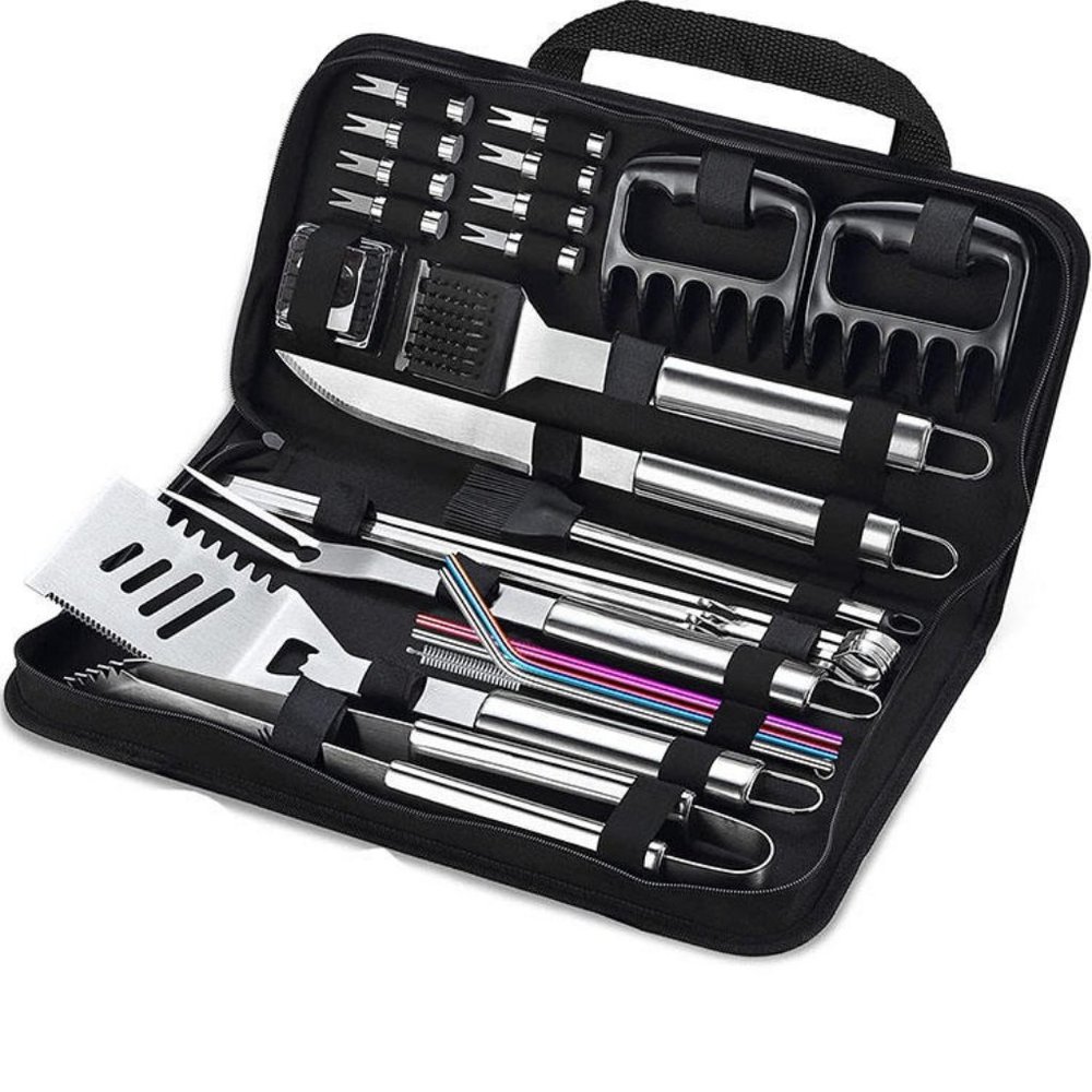 Heavy Duty Grill Cleaner Barbecue Grill Stainless Steel Grill Utensils 27 pcs